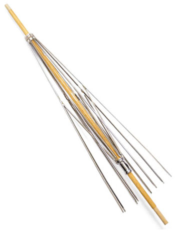 画像1: 手作り傘用　白木骨組みセット45.5cm（竹製柄） 