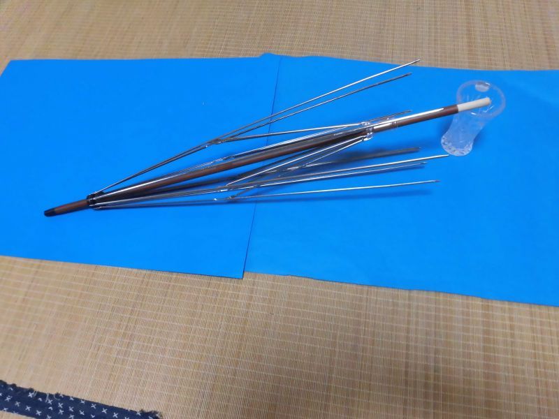 画像1: 手作り傘用　骨組みセット48.5cm（竹製柄） 